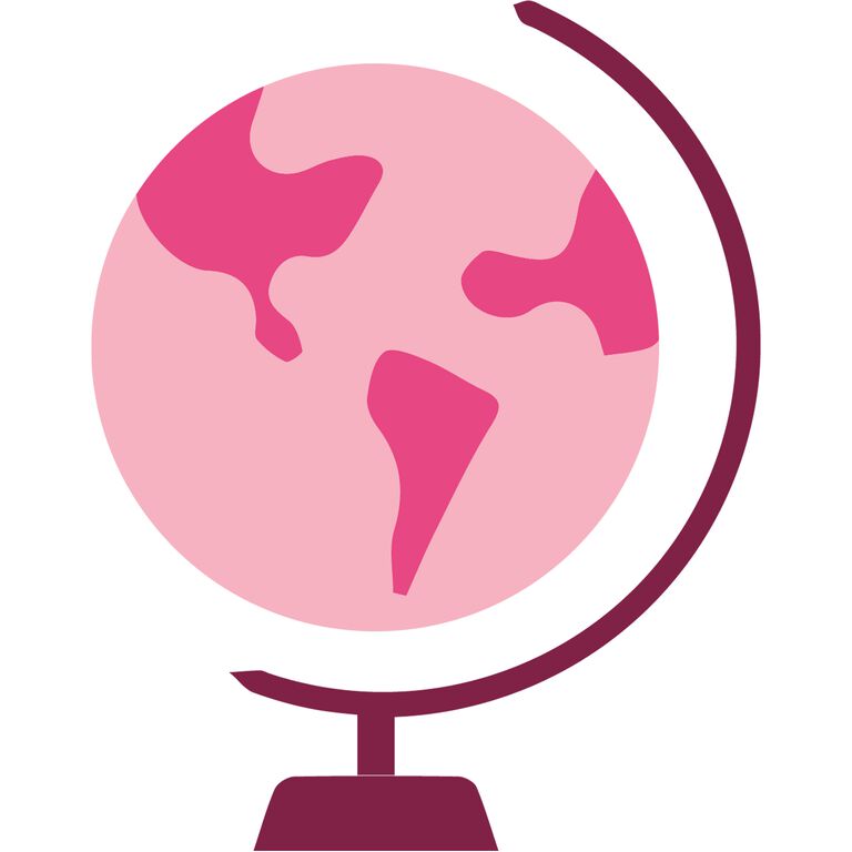 Mary Kay pink illustration of a globe.