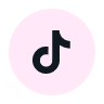 TikTok icon in a pink circle. 